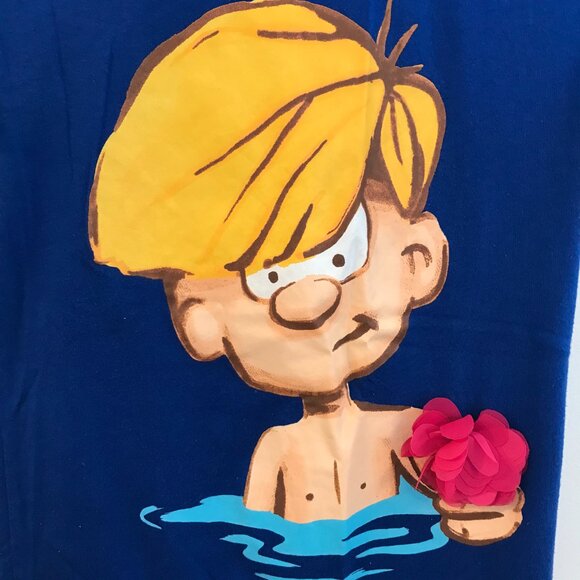 Retro 2018 Hollister surfer T-shirt flower spell out blue women's S beach boho - Picture 2 of 9